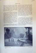 Old Print Les Cynges River Swans Giroust Le Chevrier Trees Landscape 1913 20th