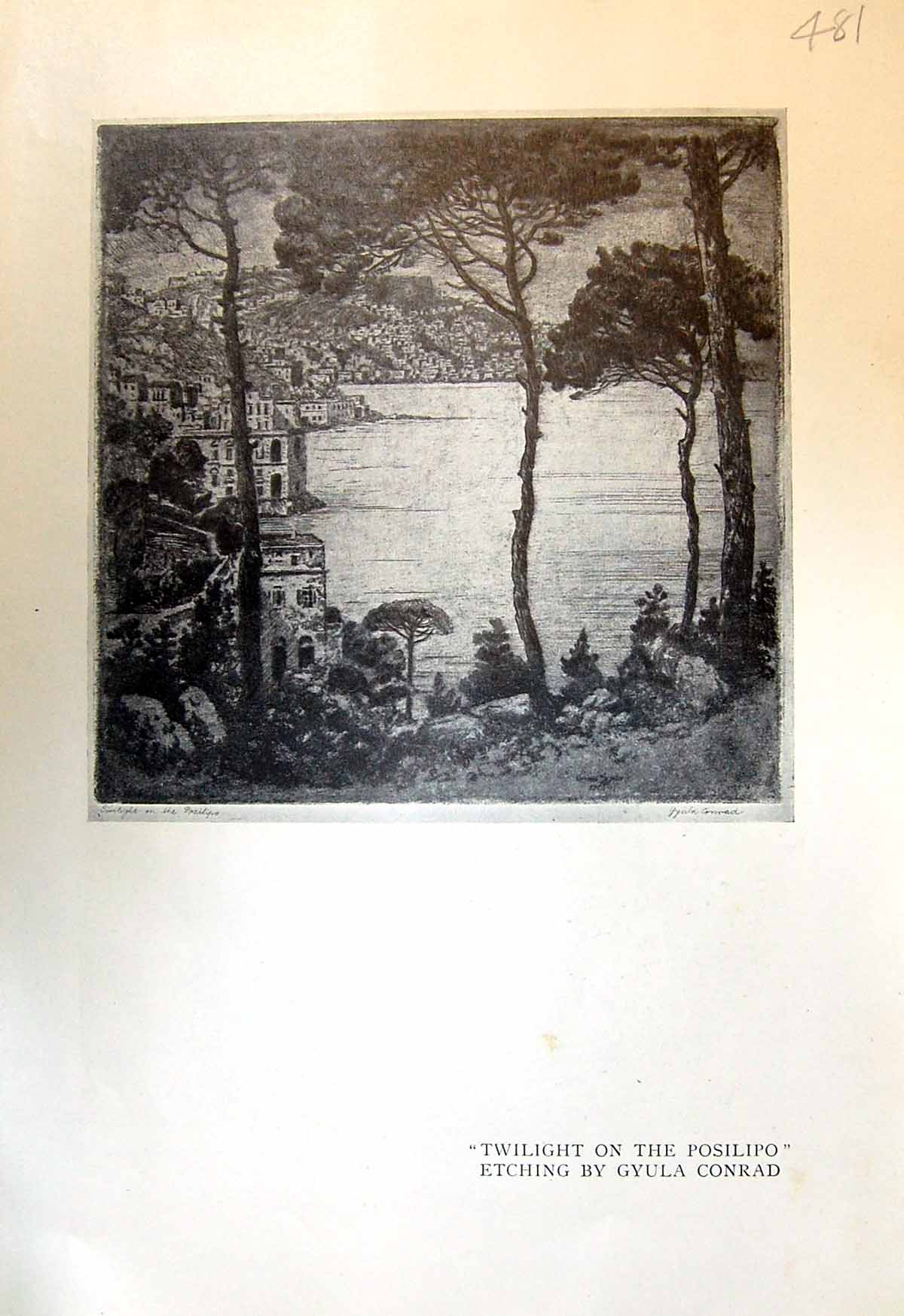 Old Twilight Scene Posilipo Houses Conrad Fishermen'S Island Sala 191 20th
