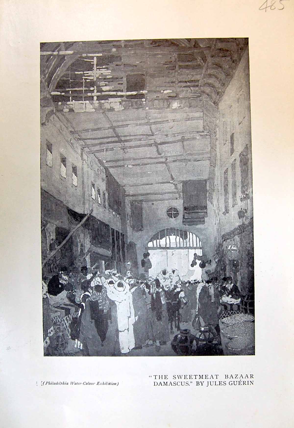 Antique Print Sweetmeat Bazaar Damascus Guerin Disicples Emmaus Touche 1913