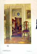 Antique Old Print Interior Home Hove Stairs Chair Patrick Adam Colour 1913 20th