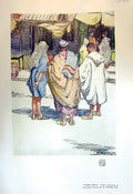 Original Old Antique Print Trois Amis Street Scene Hilda Rix Colour 1913 20th