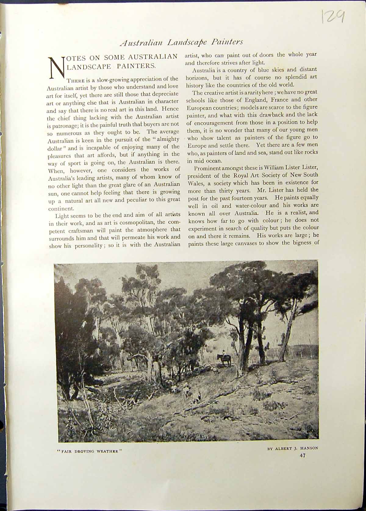 Old 1911 Fair Droving Weather Agriculture Hanson Sydney Harbour Cremo 20th