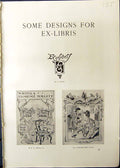 Old Studio 1911 Designs Ex-Libris Brock Walter West Florence Mallett 20th