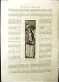 Antique Print Studio 1911 Aman Jean Decorative Panel Lady Music Instruments