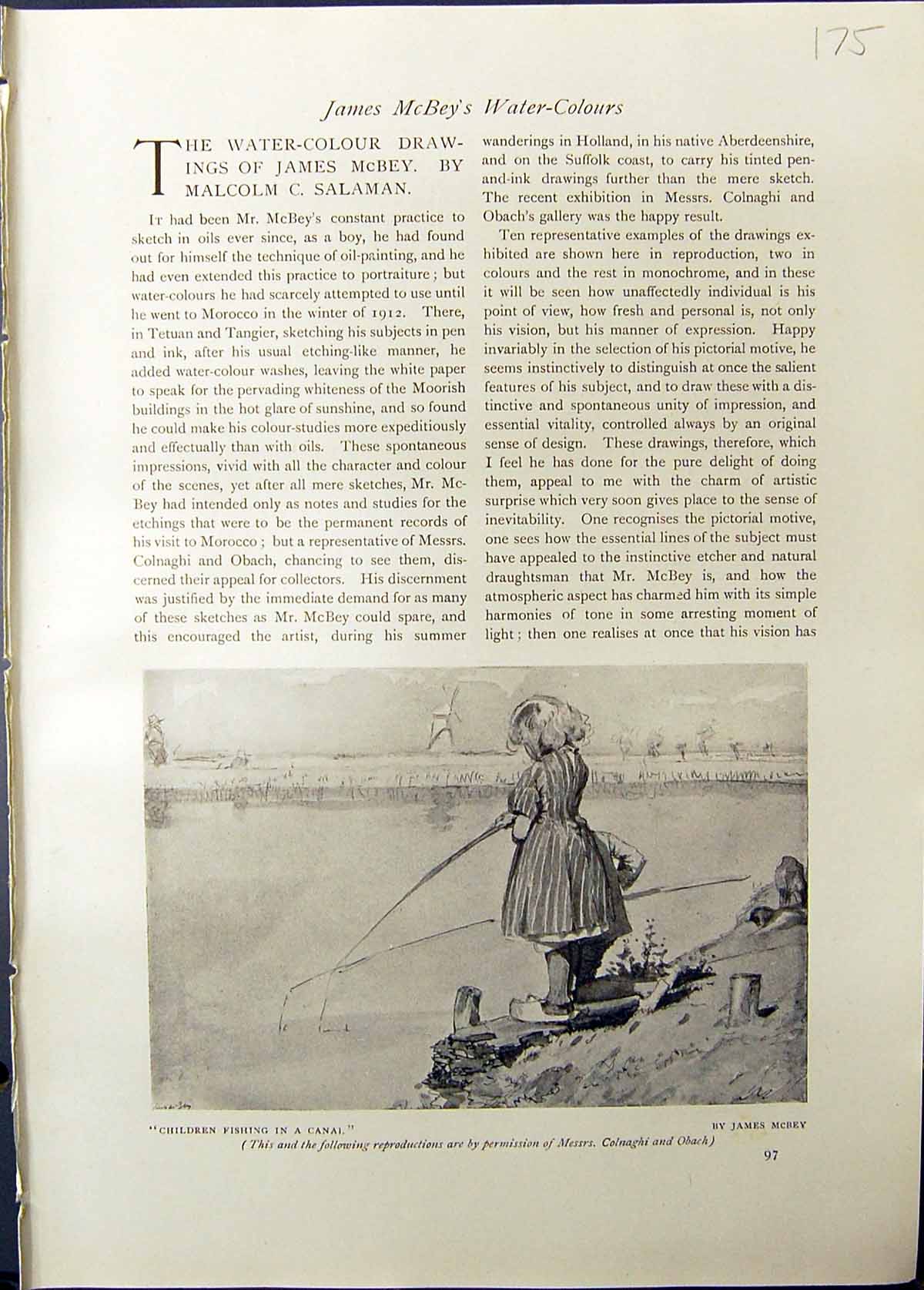 Antique Print Children Fishing Canal James Mcbey Houses Enkhuisen Studio 19