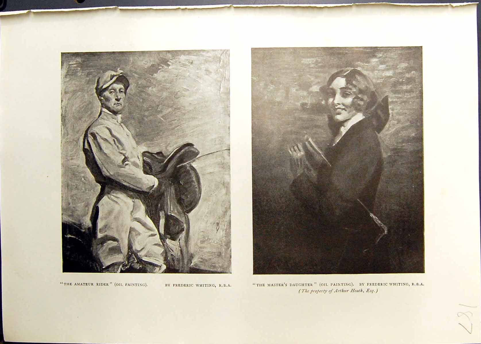 Old Studio 1911 Frederic Whiting Master'S Daughter Amateur Rider Hunt 20th