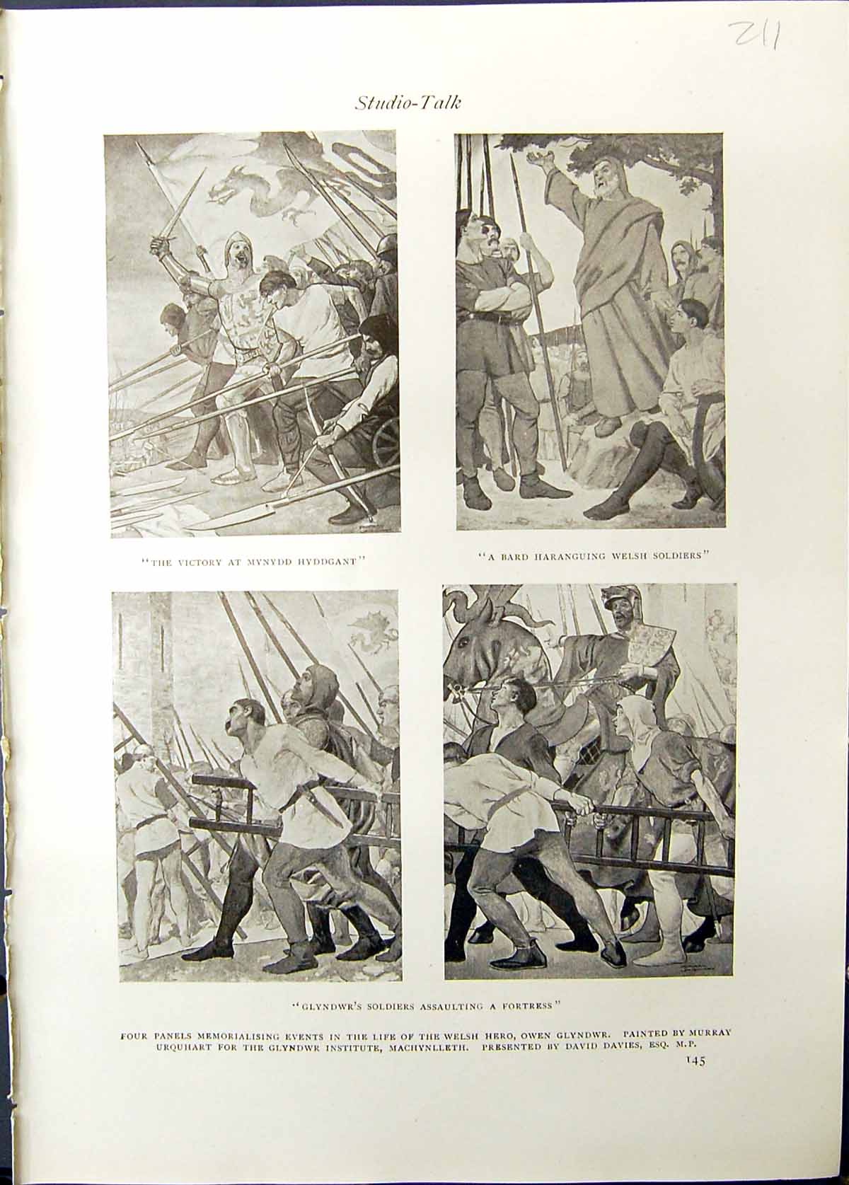 Old Print 1911 Glyndwr Siers Assaulting Fortress Hyddgant Romeo Juliet V 20th
