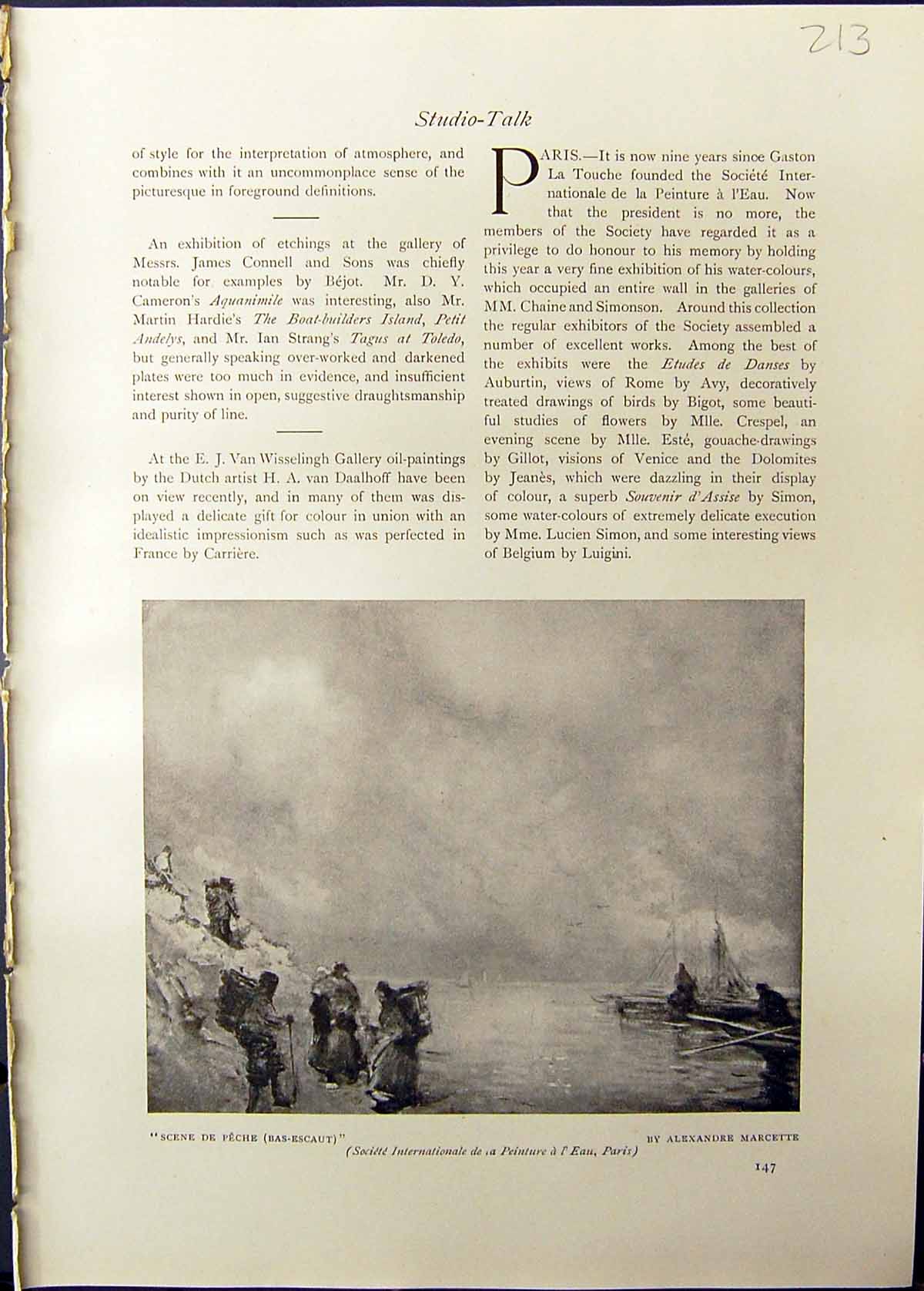 Old Studio 1911 Scene Peche Marcette Megh Raag Indian God-Tune Water 20th