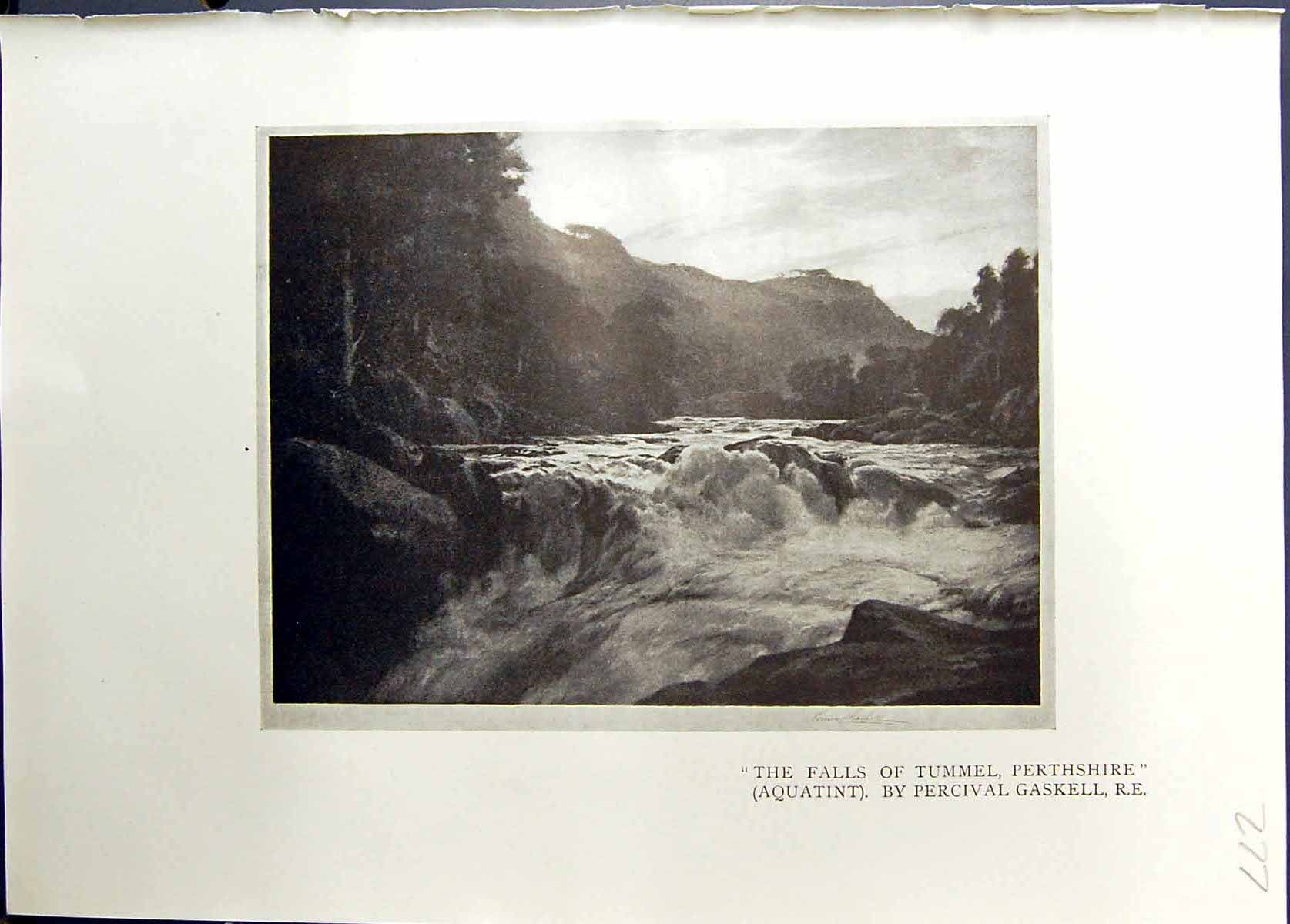 Old 1911 River Falls Tummel Perthshire Gaskell Children Knitting Less 20th