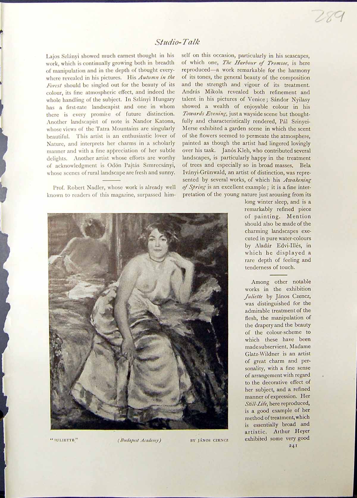 Old Studio 1911 Juliette Naked Lady Czencz Study Sculpture Fulop Feis 20th
