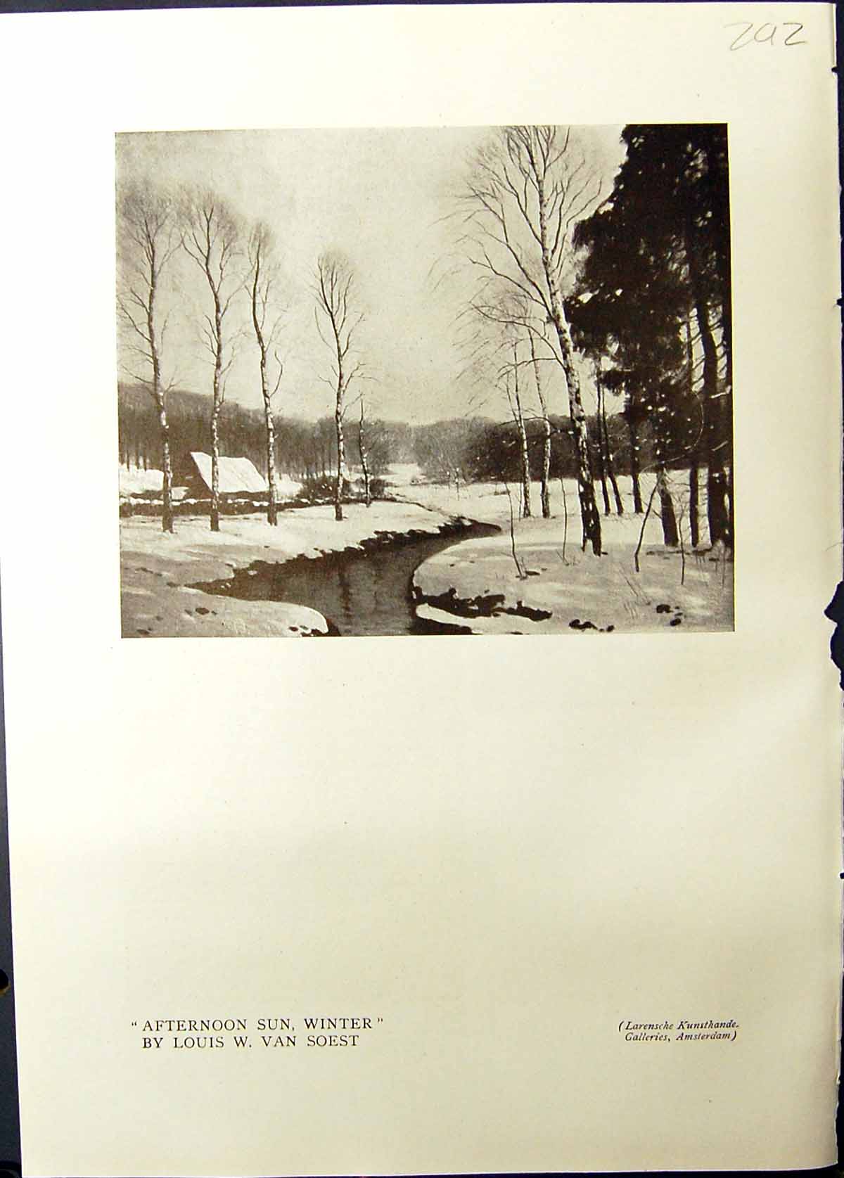 Old 1911 Afternoon Sun Winter Snow Louis Soest Banished Girl Sculptur 20th