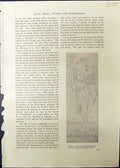 Old 1911 Ariel Tinted Pancil Drawing Brown Vellum Bayes Manuscript Sh 20th