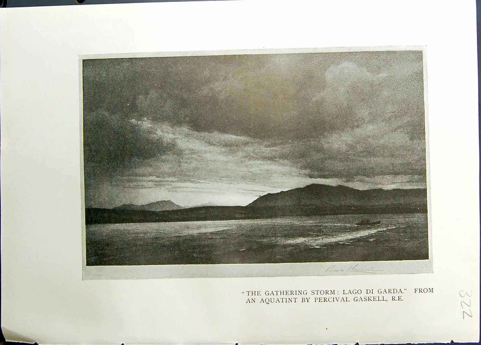 Old Santa Maria Sasso Locarno 1911 Lago Garda Lake Gathering Storm Pe 20th