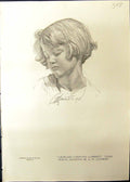 Old Leonard Constant Lambert Pencil Drawing Beautiful Fair Girl Studi