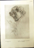 Old Luigi Lambert Studio 1911 Beautiful Lady Mirror Lead Pencil Drawi 20th