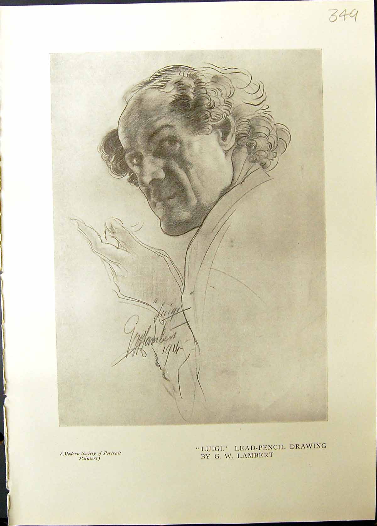 Old Luigi Lambert Studio 1911 Beautiful Lady Mirror Lead Pencil Drawi 20th
