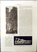 Old 1911 Vista Pine Trees Taikwan Mother Wood Sculpture Choun Marble 20th