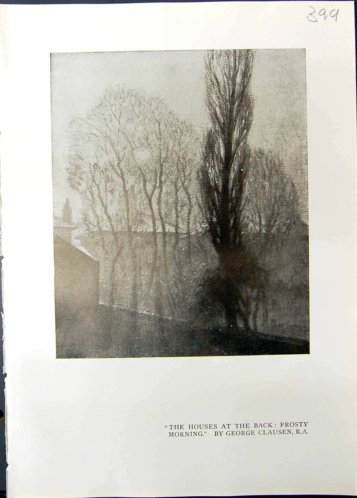 Old Studio 1911 Houses Back Frosty Morning George Clausen Genoa Ships 20th
