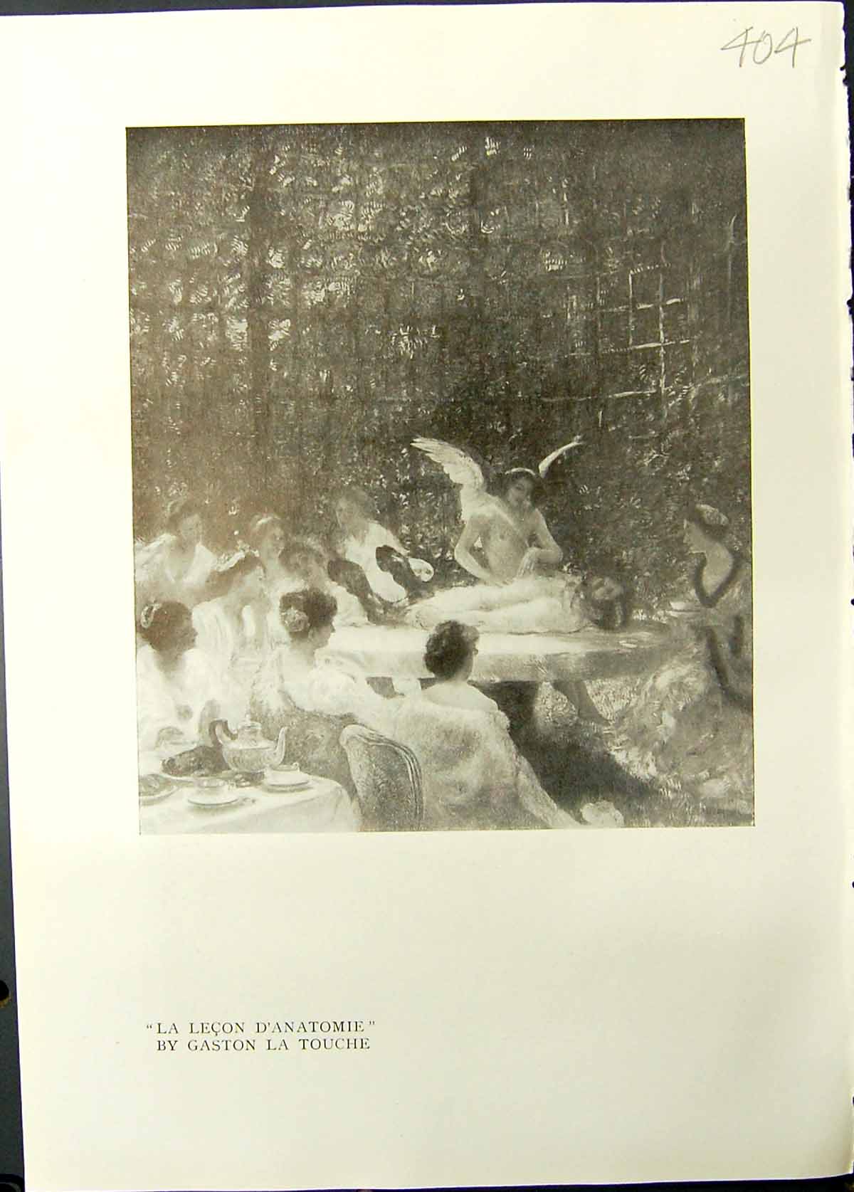 Old Studio 1911 Lecon D'Anatomie Ladies Gaston Touche Nocturne Music 20th