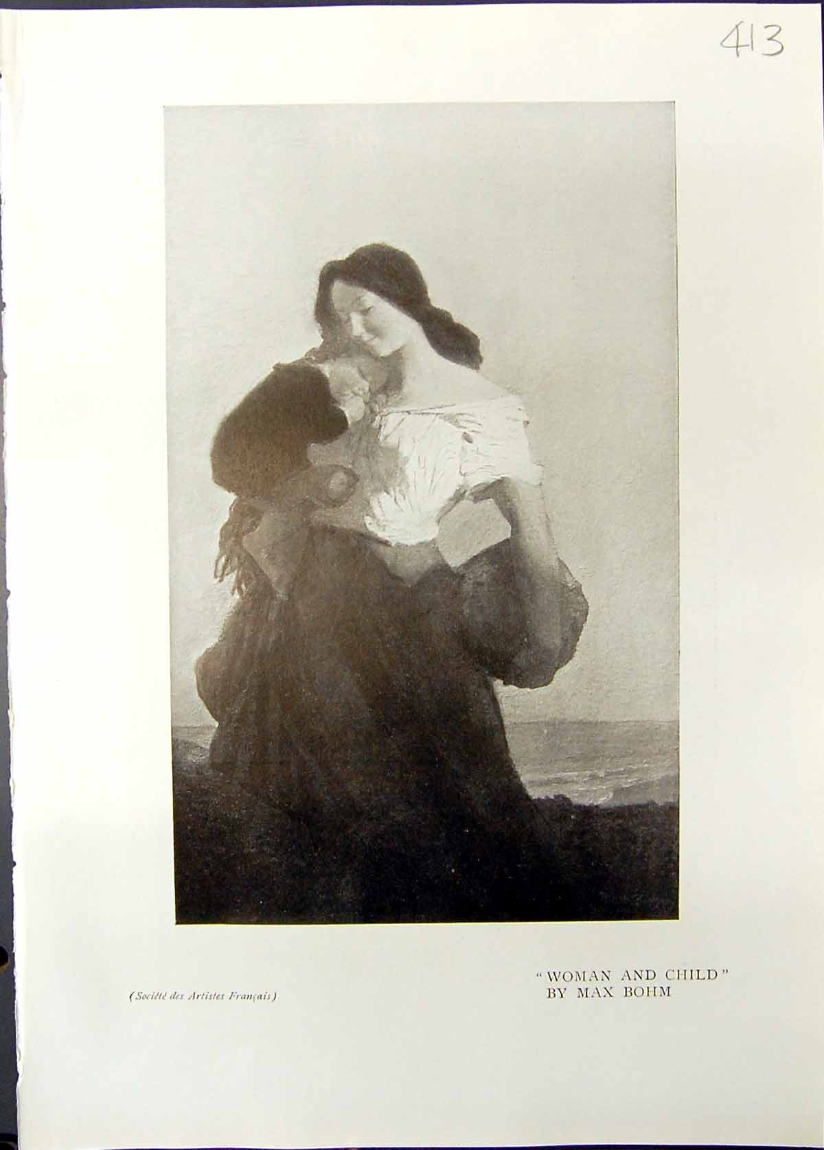 Old Woman Child Mother Baby Max Bohm Peignoir Rose Charles Hawthorne