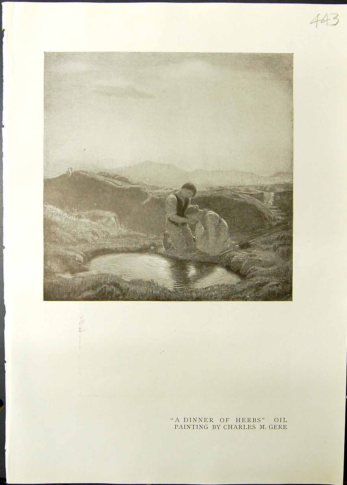 Old Wild Wales Sheep Hills Studio 1911 Dinner Herbs Man Lady Mountain 20th