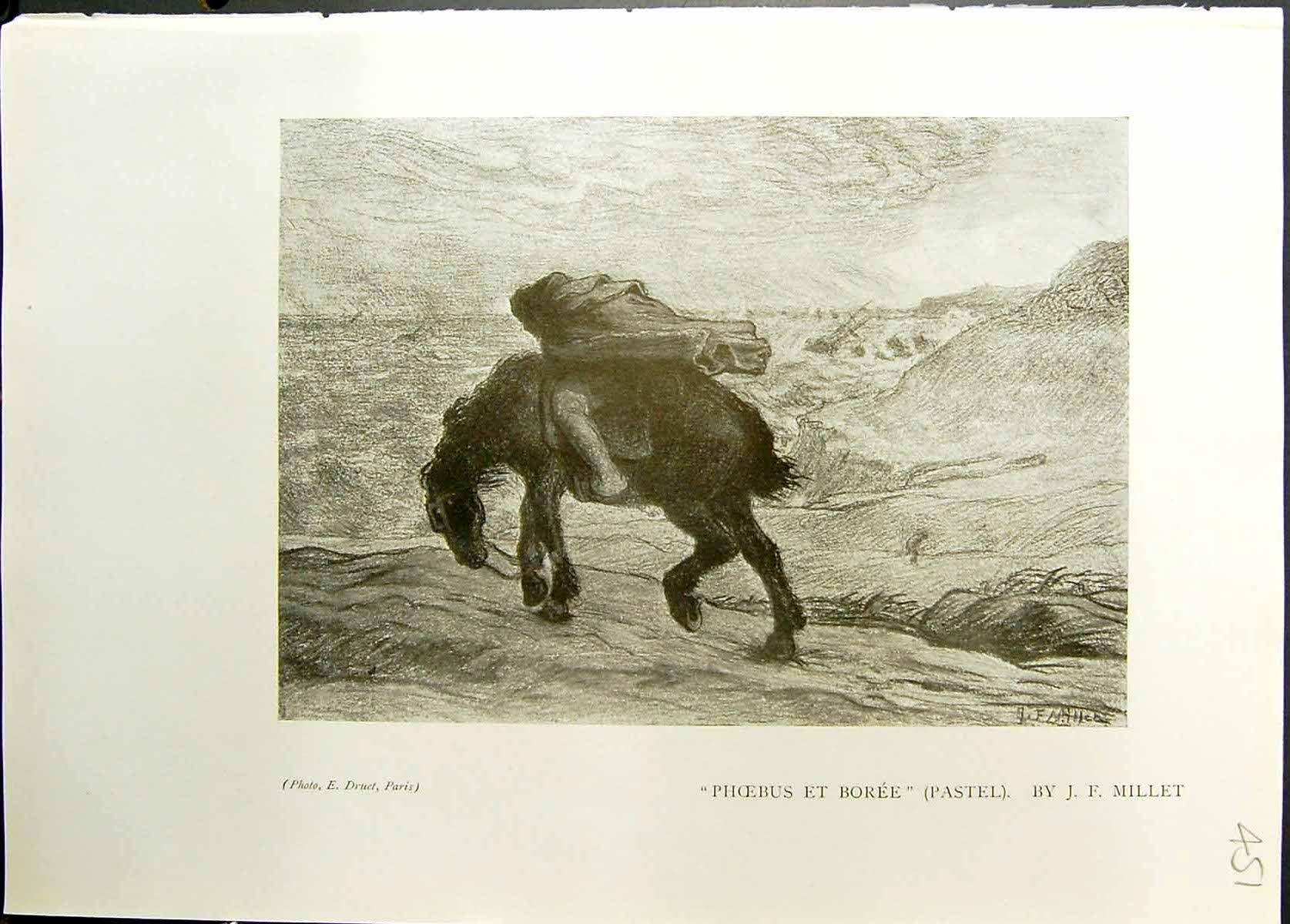 Old Studio 1911 Phoebus Et Boree Horse Millet Bucheronnes Ladies Farm 20th