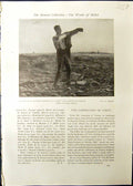 Old Rouart Millet Fin Journee Man Farm Sheep Effet De Soir Paris Stud
