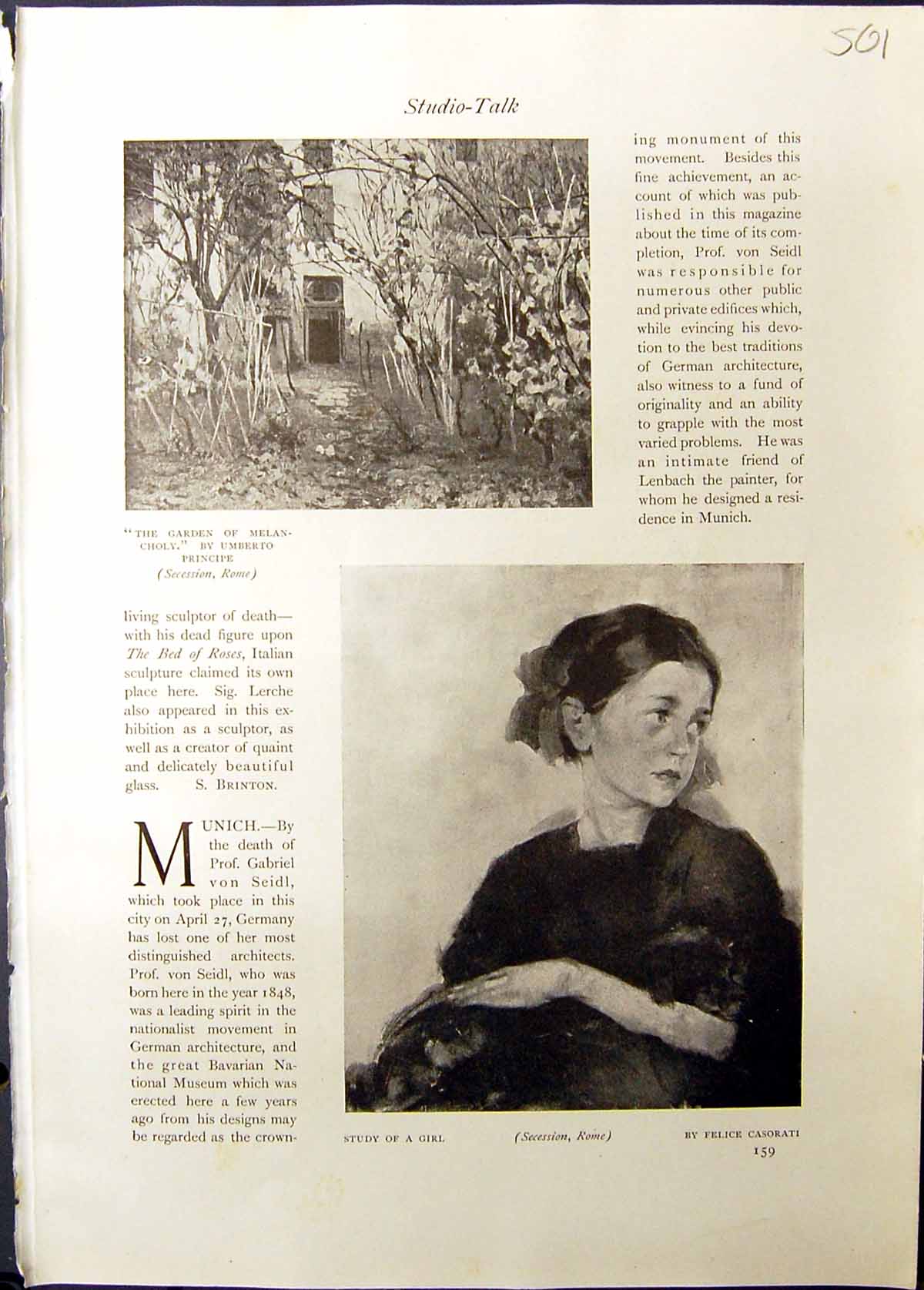 Old Melancholy Garden Girl Casorati Jardin Provence Auburtin Studio