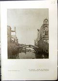 Old Studio 1911 Il Ponte Lithograph Kerr-Lawson Canal Bridge Architec 20th