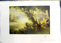 Antique Old Print Studio 1911 Colour Summer Scene Lake Picnic Fred Stratton