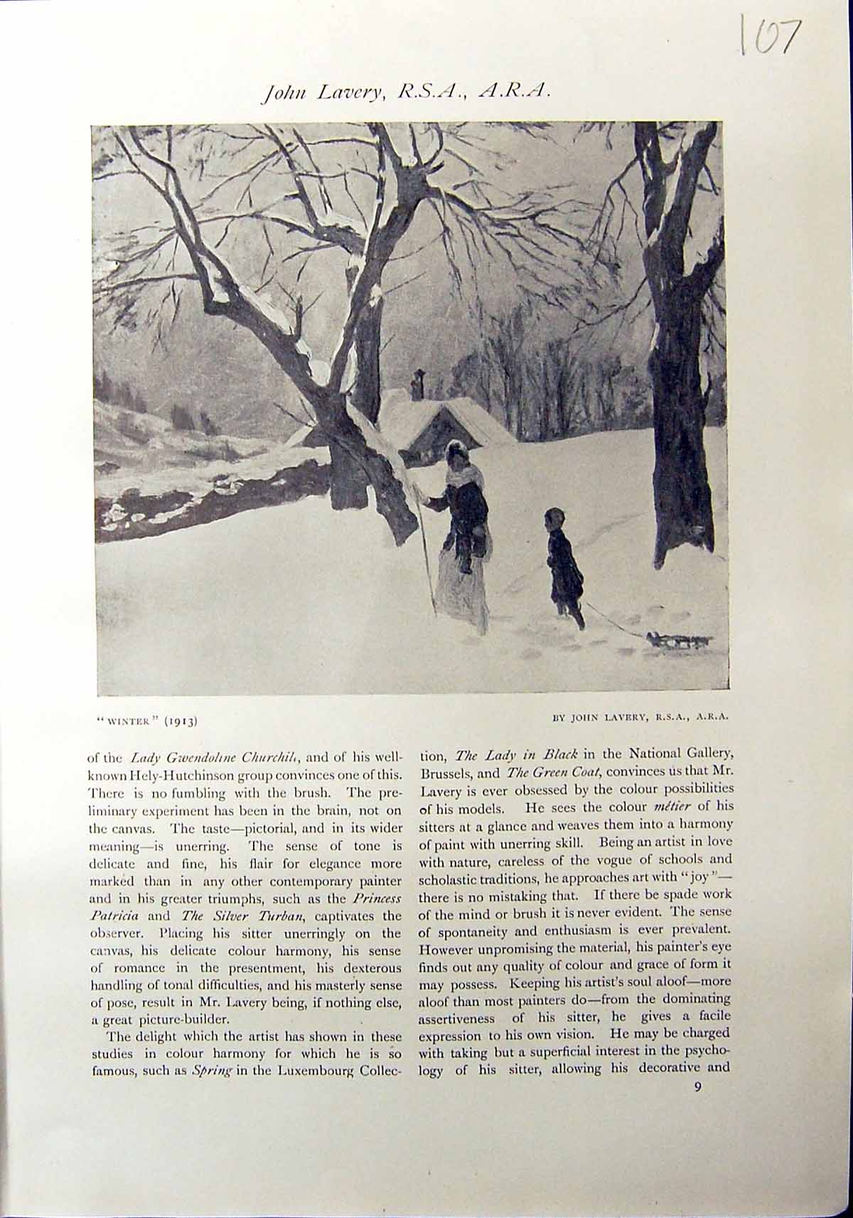 Old Winter Snow John Lavery 1912 Princess Patricia Connaught Portrait 20th
