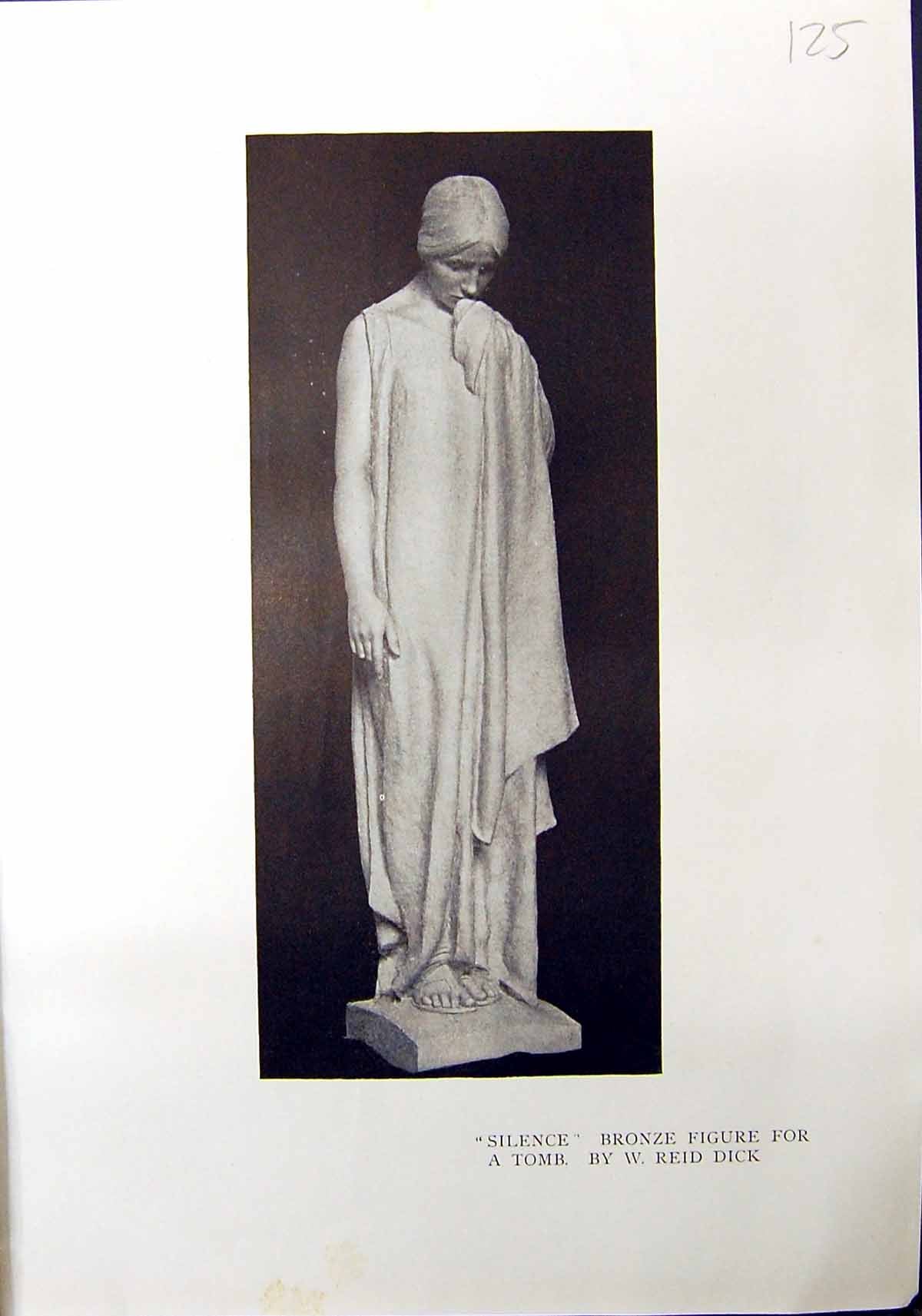 Old Silence Bronze Figure Tomb Reid Dick 1912 Temple Sun Sicily Donne 20th