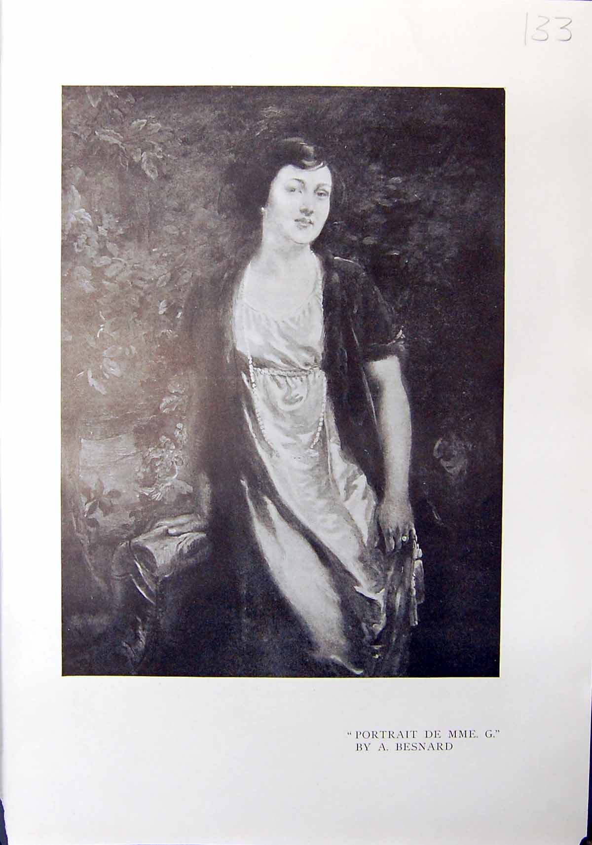 Original Old Antique Print De Mme Besnard Lady 1912 Villa Romaine Henri Havet