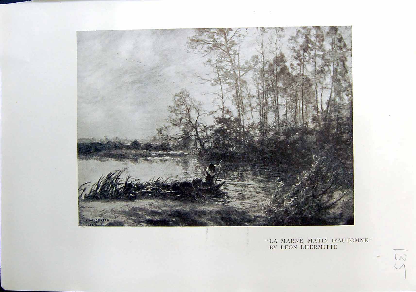 Old Marne Matin D'Automne Leon Lhermitte 1912 Comme Arriver Emps Aubu 20th