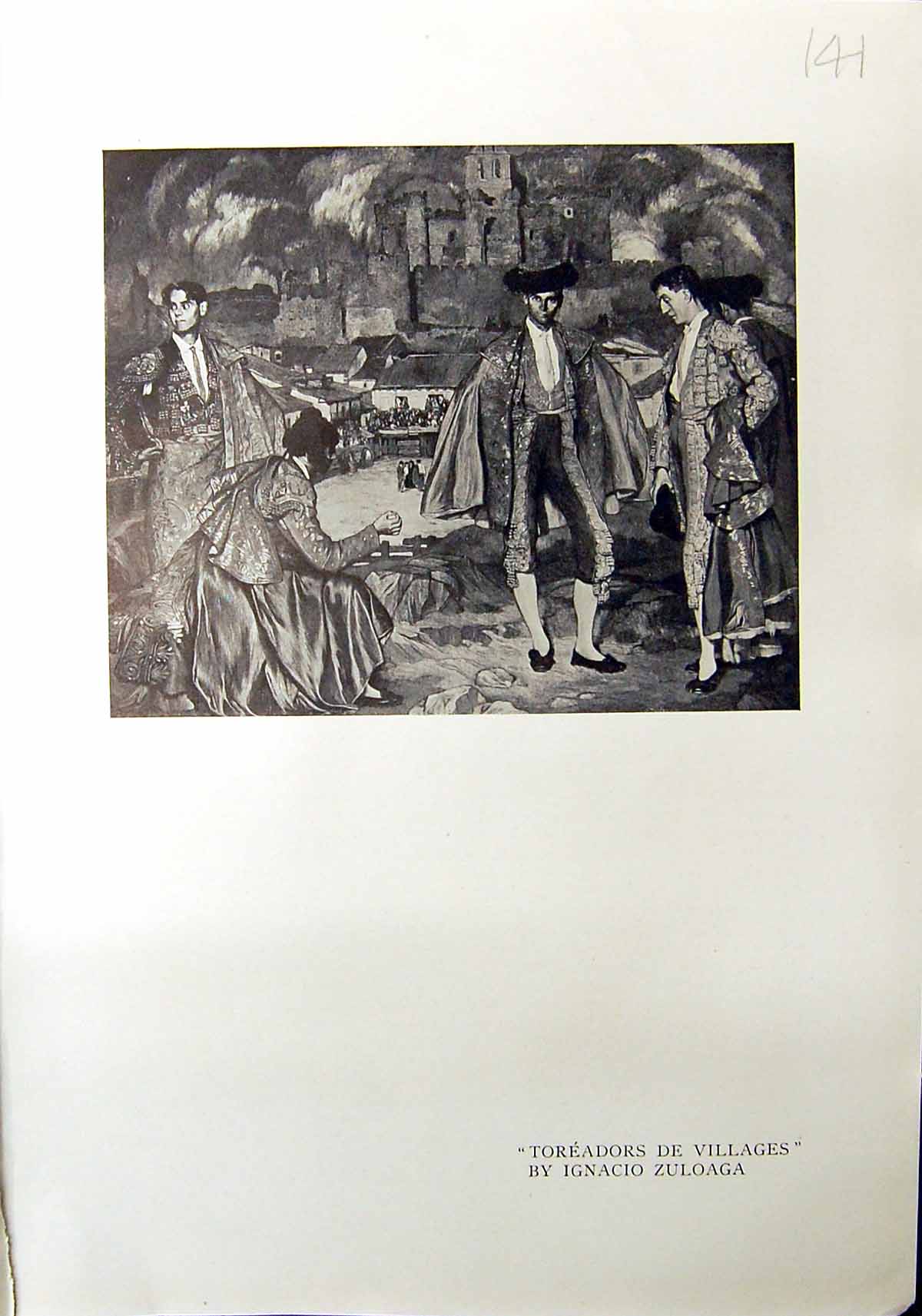 Antique Old Print Toreadors Villages Zuloaga Tapisserie Madame Mailland 1912
