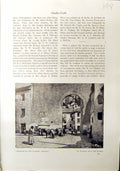 Old Antique Print Gipsy Quarter Granada Hankey 1912 Afternoon Light Cows 20th