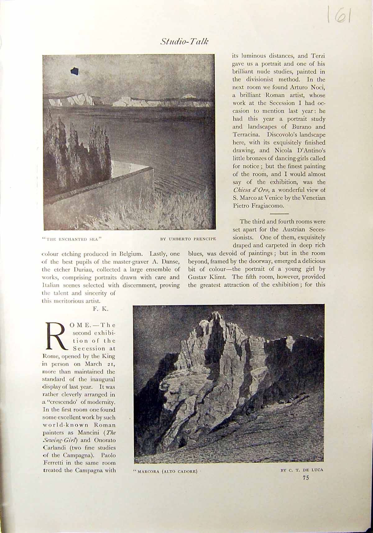 Old Print Enchanted Sea Prencipe Marcora Luca 1912 Winnowers Gen Rays Fe 20th