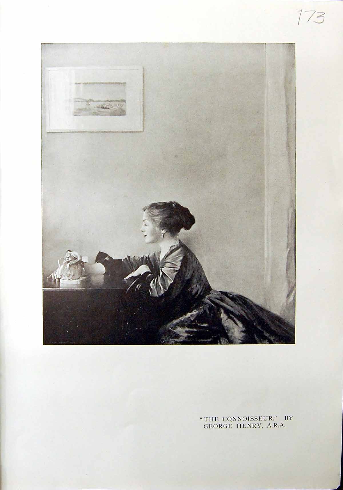Antique Print Connoisseur Lady George Henry 1912 Nude Lady Refelction Orpen