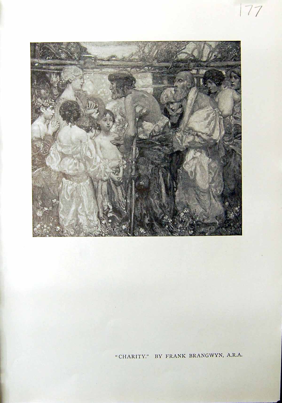 Old Charity Frank Brangwyn Lilac Gown Beautiful Lady Charles Furse 19 20th