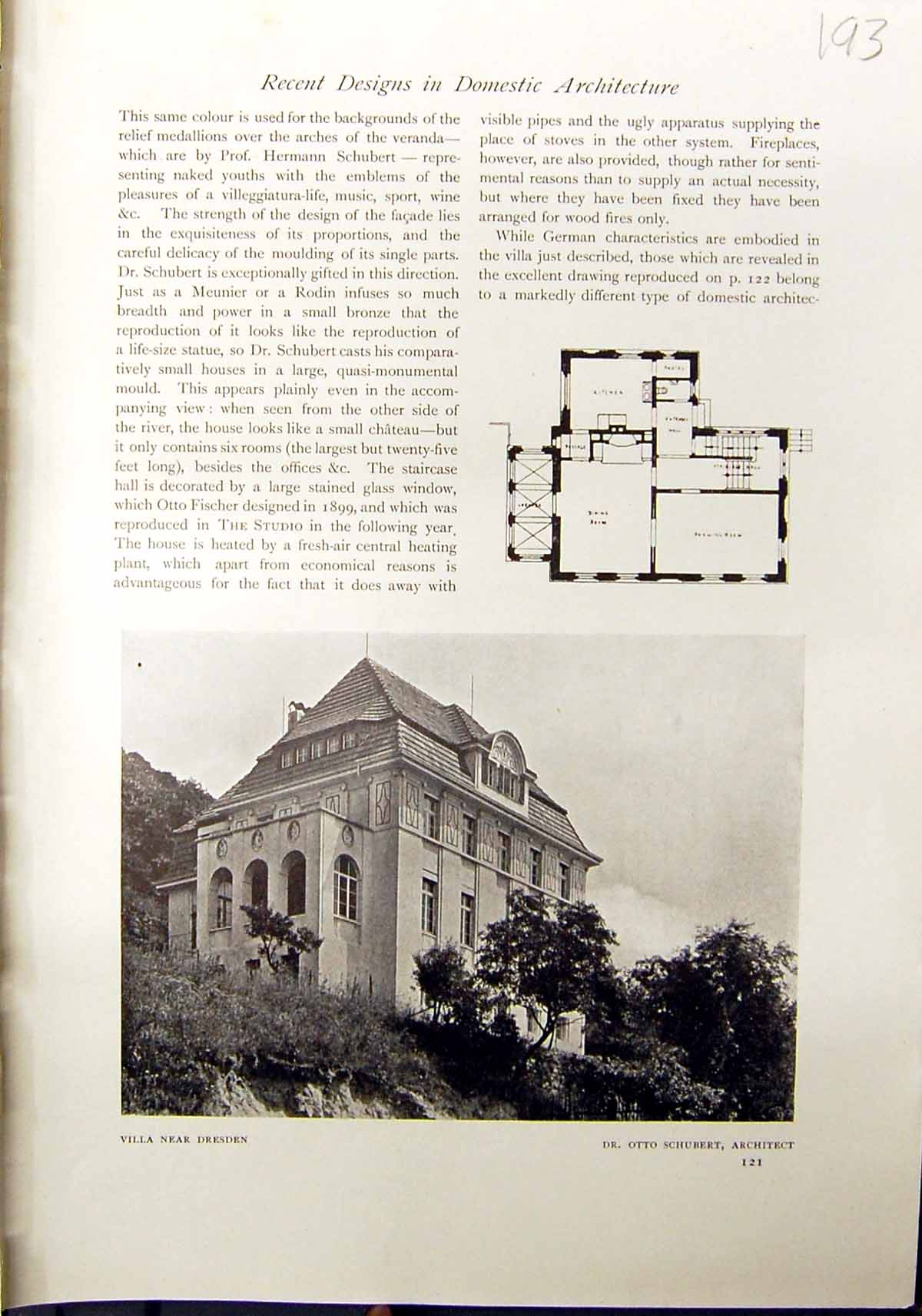 Old 1912 Villa Dresden Plan Schubert Architecture Country House Bohem 20th