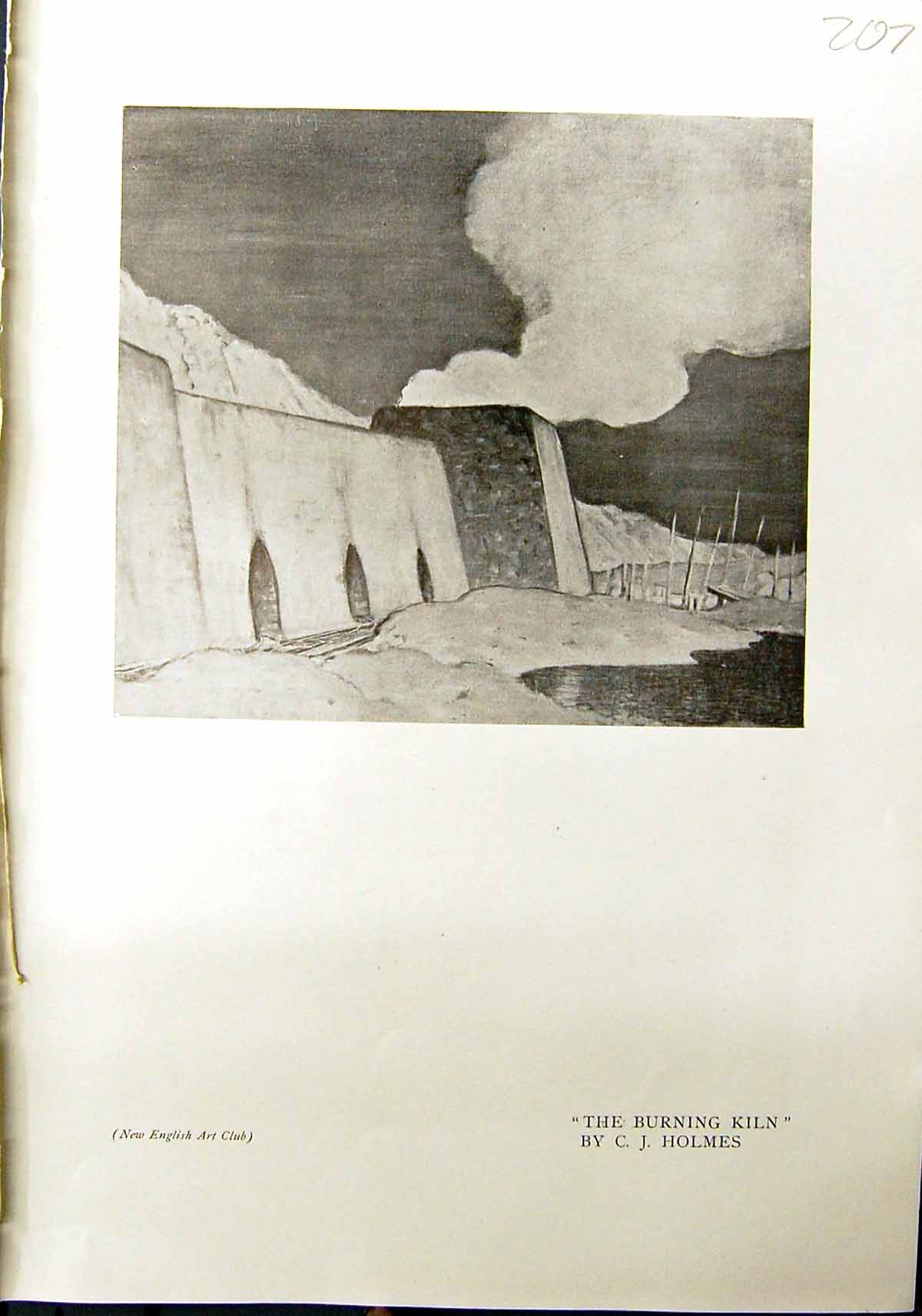 Antique Old Print 1912 Burning Kiln Holmes Richmond Castle Whitelaw Hamilton