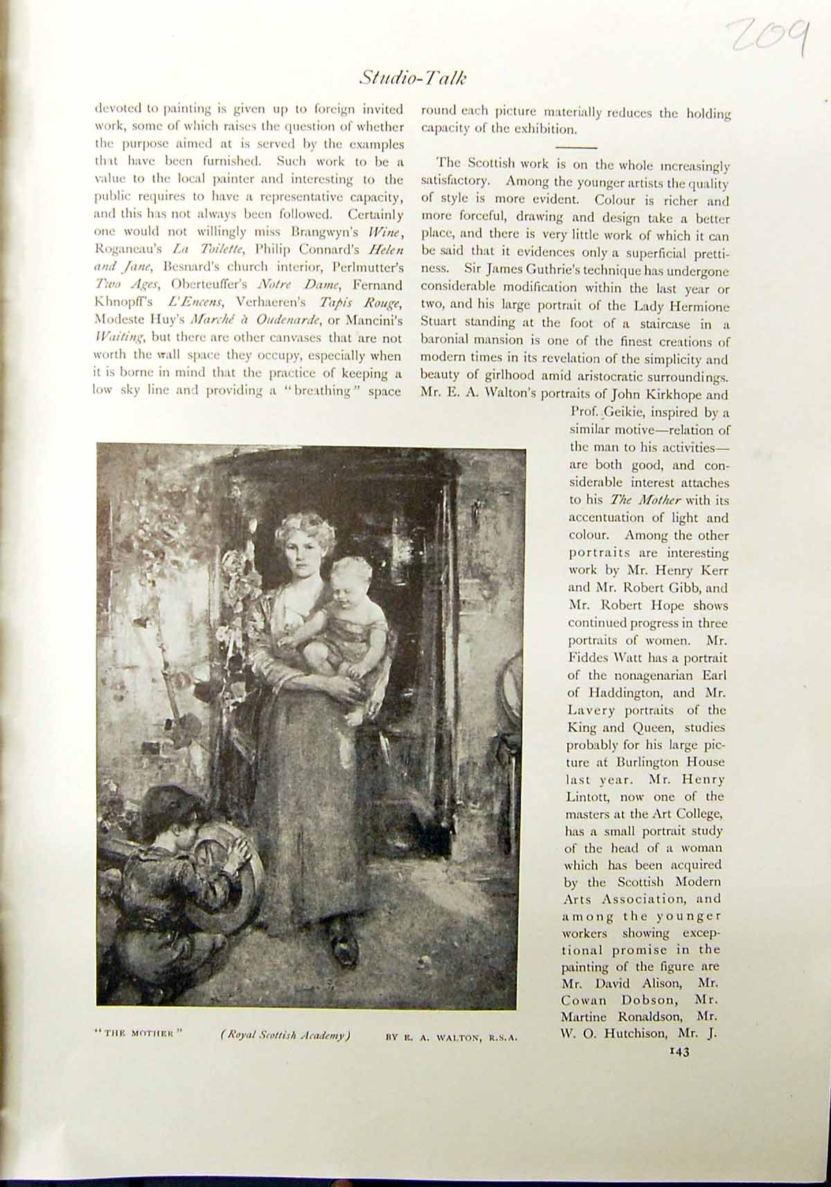 Old Mother Child Family Home Walton 1912 Sunset Hills Edzell Wingate 20th