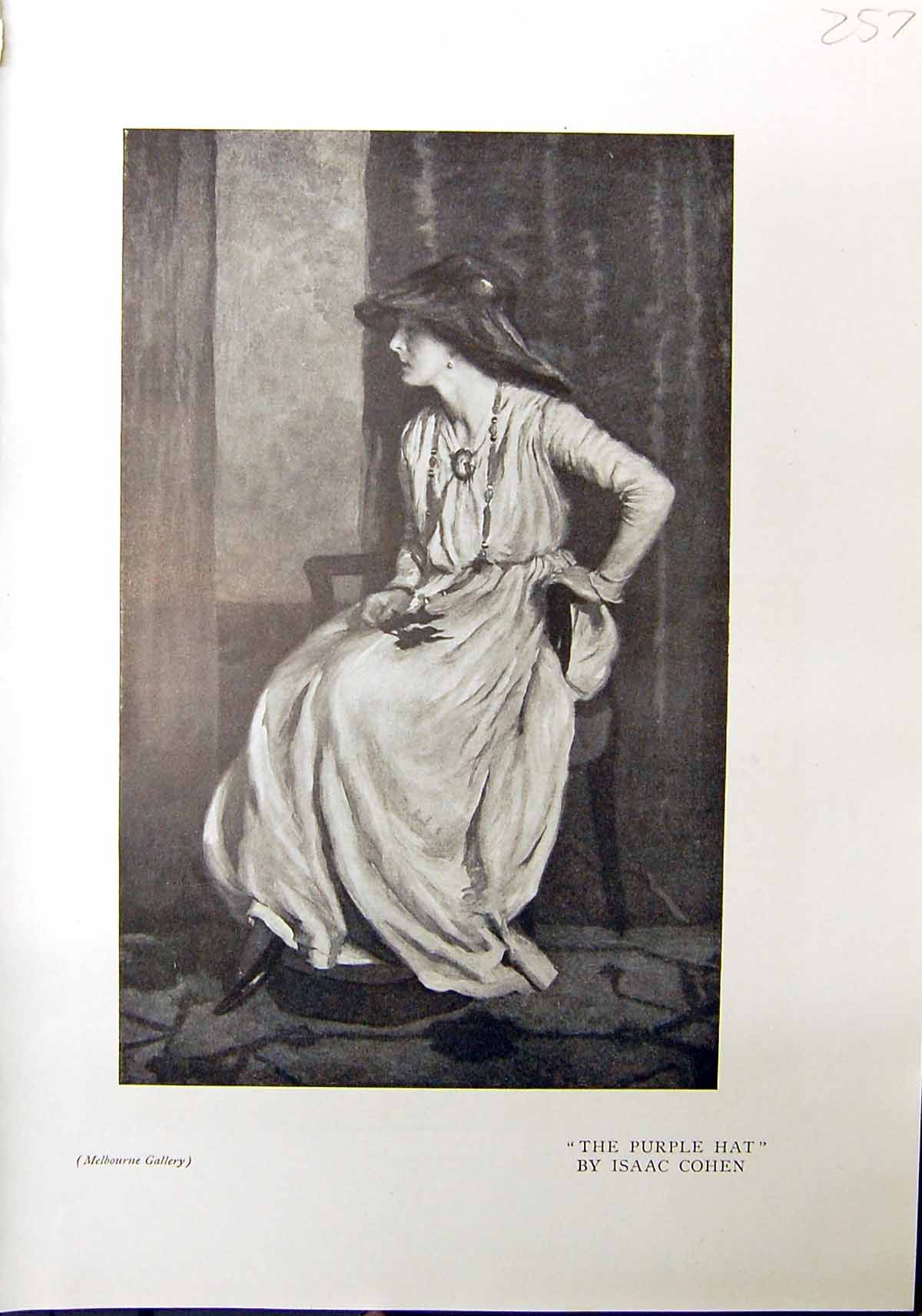 Antique Old Print Purple Hat Isaac Cohen Walker Brothers George Coates 1912