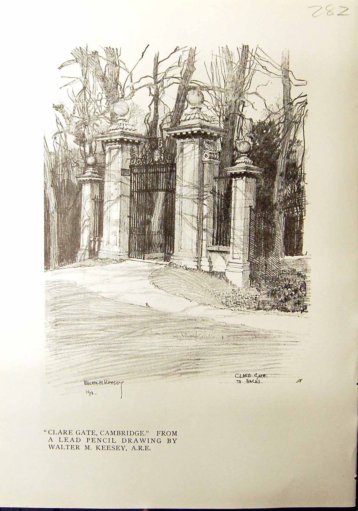 Old Clare Gate Cambridge Walter Keesey 1912 Wood Sculpture Whitworth 20th