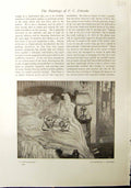 Antique Old Print Convalescente Lady Bed Frieseke 1912 L'Heure Garden Scene