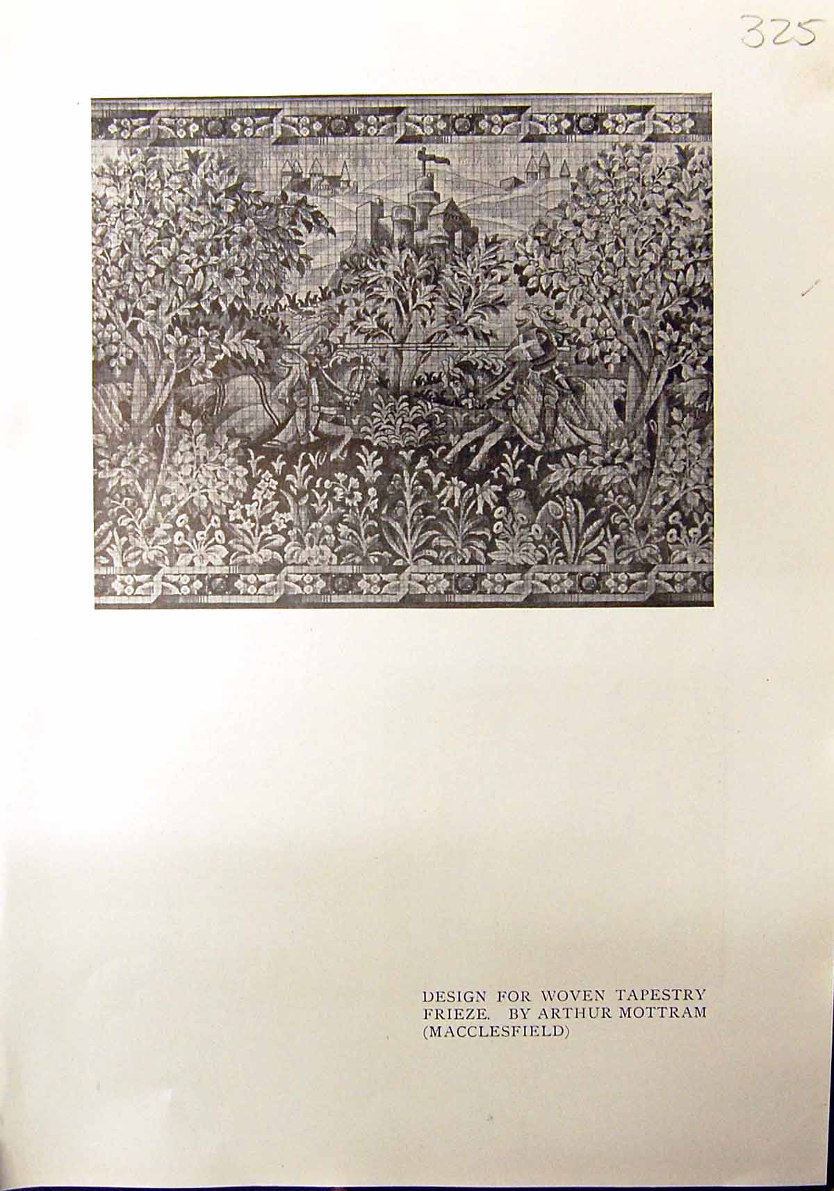 Old Design Woven Tapestry Arthur Mottram 1912 Lace Doily Damask Colle 20th