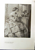 Old Print 1912 Lady Red Hair Richard Miller Dejeuner Flowers Louis Ritman 20th