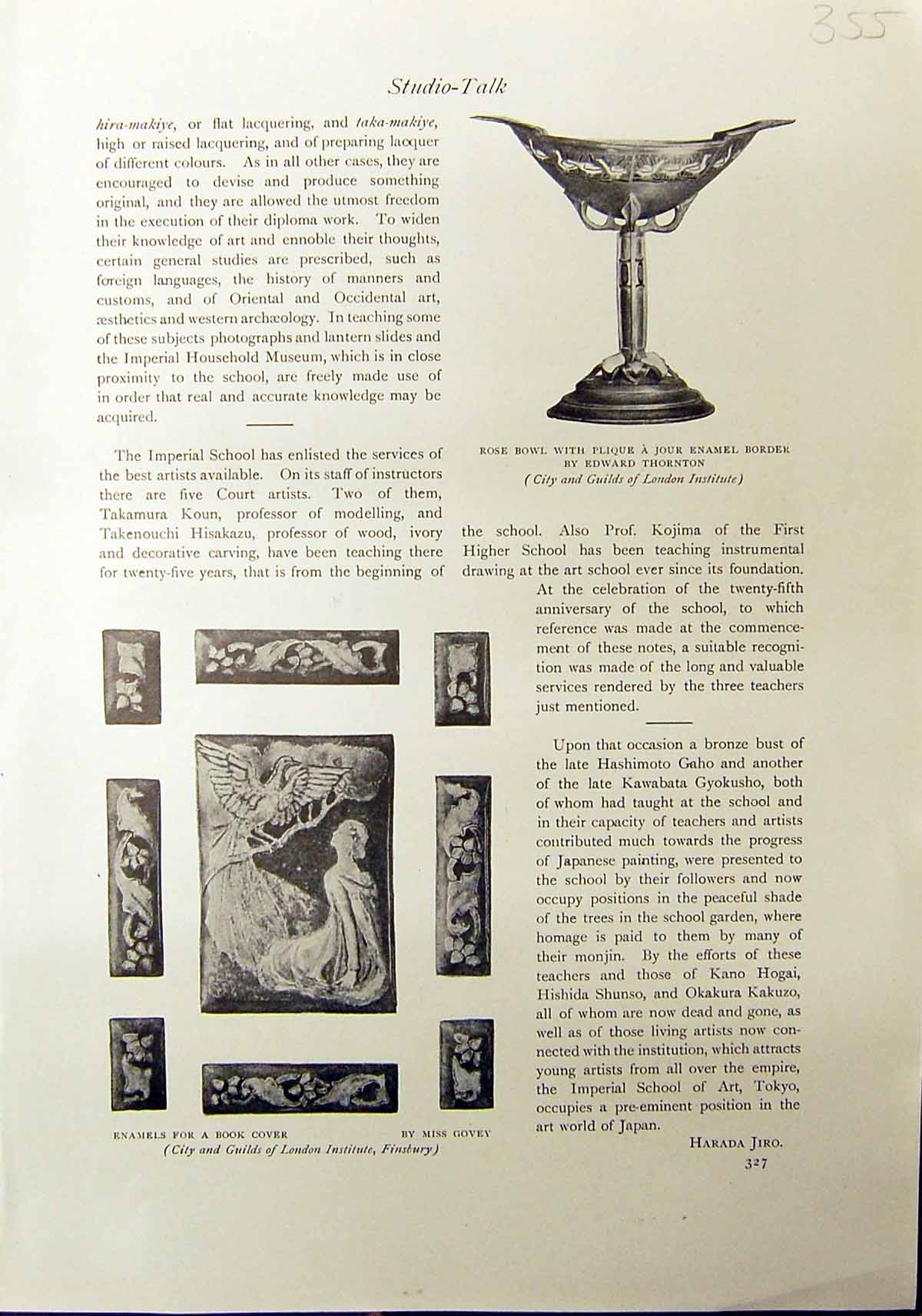 Old Rose Bowl Plique Jour Enamel Thornton Enamels Book Govey 1912 Eva 20th