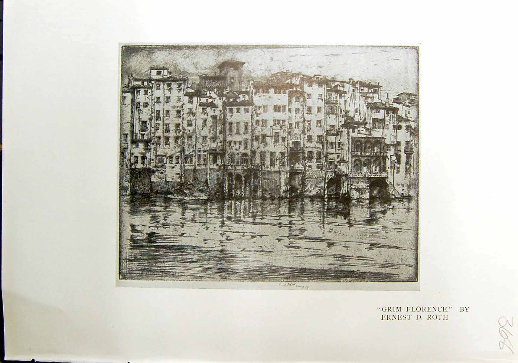 Original Old Antique Print Grim Florence Ernest Roth Fiesole San Francesco 1912
