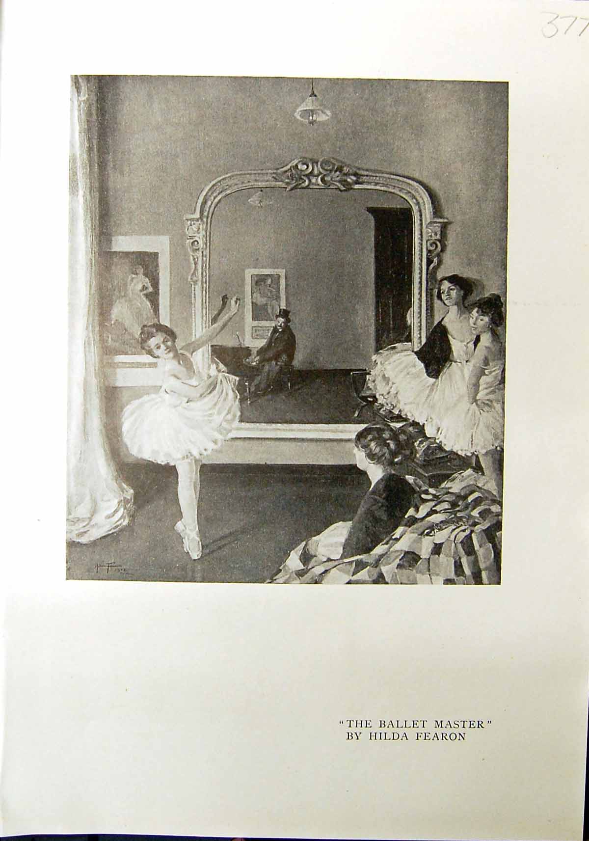 Old Antique Print Ballerina Ballet Master Hilda Fearon 1912 Vivien Woman 20th